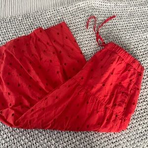 Red tiered cutout skirt